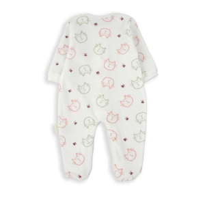 Salopeta bebe fetita cu botosei, bumbac catifelat, imprimeu pisicute, Babybol - Img 2