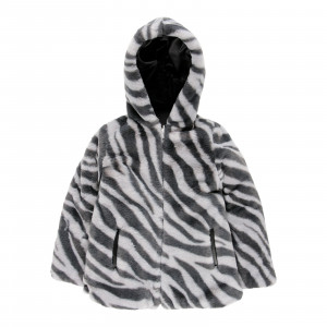 Geaca fete reversibila cu blanita, animal print, Boboli - Img 6