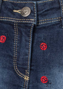 Pantalon scurt fete, broderie gargarite, denim - Img 3