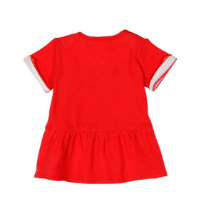 Rochie bebe fetita cu maneca scurta, rosie, Boboli - Img 2