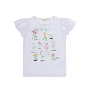 Tricou maneca scurta fete cu imprimeu flori, Ubs2 - Img 1