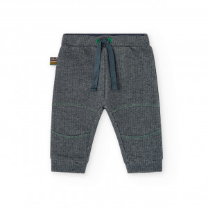 Set 2 piese baiat, pulover tricot verde cu pantalon gri, Boboli - Img 4