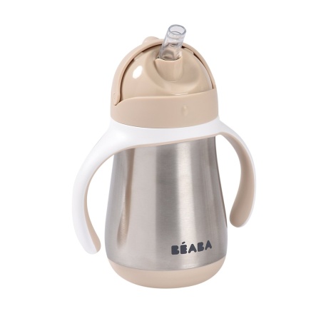 BEABA flašica nerđajući čelik sa slamčicom 250ml, clay - Img 2