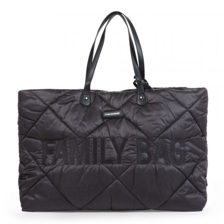 FAMILY BAG, QUILTED PUFFERED BLACK
