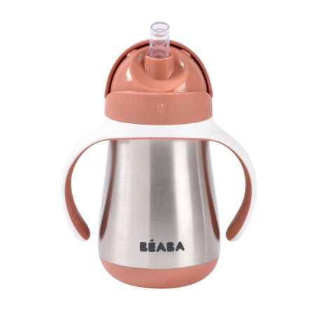 BEABA flašica nerđajući čelik sa slamčicom 250ml, terracotta - Img 4