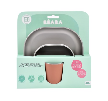 BEABA Set za jelo od nerđajućeg čelika - terracotta - Img 4