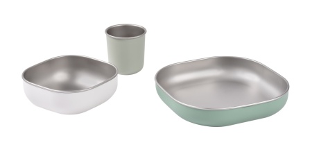 BEABA Set za jelo od nerđajućeg čelika - sage green - Img 2