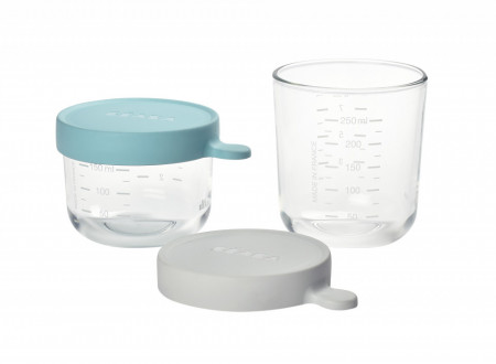 BEABA set 2 stakl posude 150ml light-blue/250ml airy-green