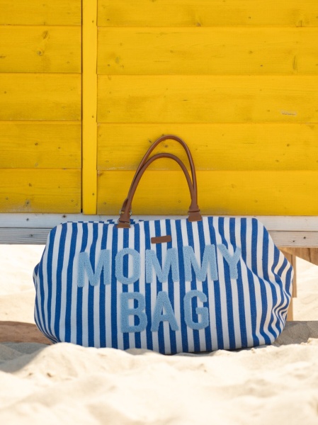 MOMMY BAG BIG, Stripes - Electric Blue/Light Blue - Img 4