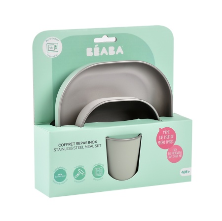 BEABA Set za jelo od nerđajućeg čelika - sage green - Img 3