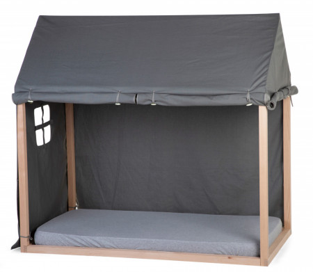 Tenda/prekrivač za krevet u obliku kućice, 70x140 cm, antracit