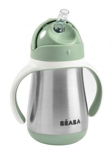 BEABA flašica nerđajući čelik sa slamčicom 250ml, s.green - Img 3