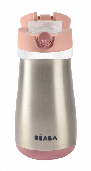 BEABA termo flašica od nerđajućeg čelika 350ml, old pink - Img 3