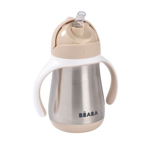BEABA flašica nerđajući čelik sa slamčicom 250ml, clay - Img 2