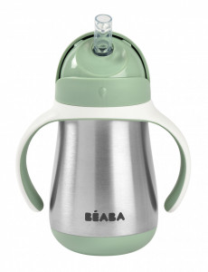 BEABA flašica nerđajući čelik sa slamčicom 250ml, s.green - Img 4