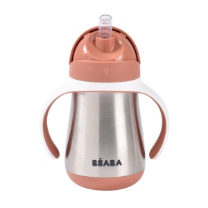 BEABA flašica nerđajući čelik sa slamčicom 250ml, terracotta - Img 4