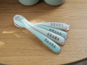 BEABA set od 4 ergonomične kašičice za bebe, grey/sage green - Img 3