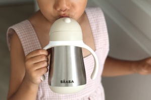 BEABA flašica nerđajući čelik sa slamčicom 250ml, clay - Img 3