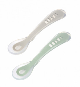 BEABA set 2 erg. kašičice sa kutijicom, velvet grey/sage green