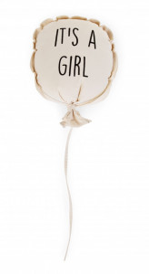 Balon od platna - It's A Girl - Zidna dekoracija - 35x26x8 Cm