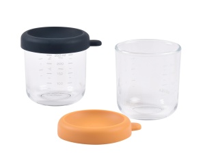 BEABA set od 2 staklene posude 2x250 ml, Night blue/Honey - Img 4