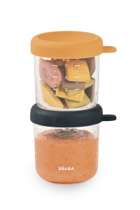 BEABA set od 2 staklene posude 2x250 ml, Night blue/Honey - Img 5