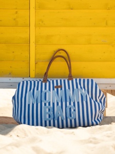 MOMMY BAG BIG, Stripes - Electric Blue/Light Blue - Img 4