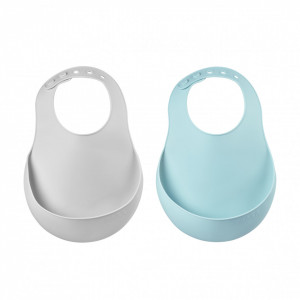 BEABA set 2 silikonske portikle, light mist/airy green