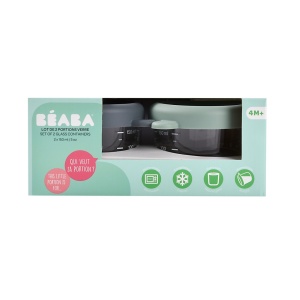 BEABA set od 2 staklene posude 2x150 ml, Sage green/Mineral - Img 8