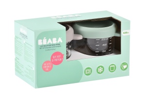 BEABA set od 2 staklene posude 2x250 ml, Sage green/Gazelle - Img 2
