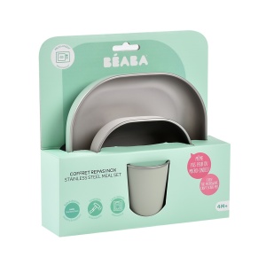 BEABA Set za jelo od nerđajućeg čelika - sage green - Img 3