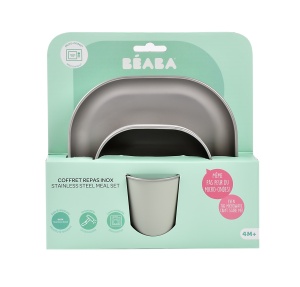 BEABA Set za jelo od nerđajućeg čelika - sage green - Img 4