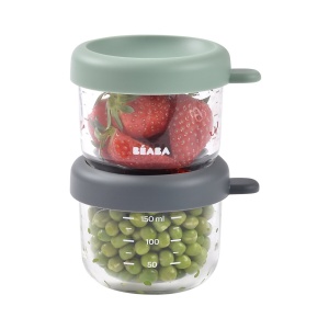 BEABA set od 2 staklene posude 2x150 ml, Sage green/Mineral - Img 2