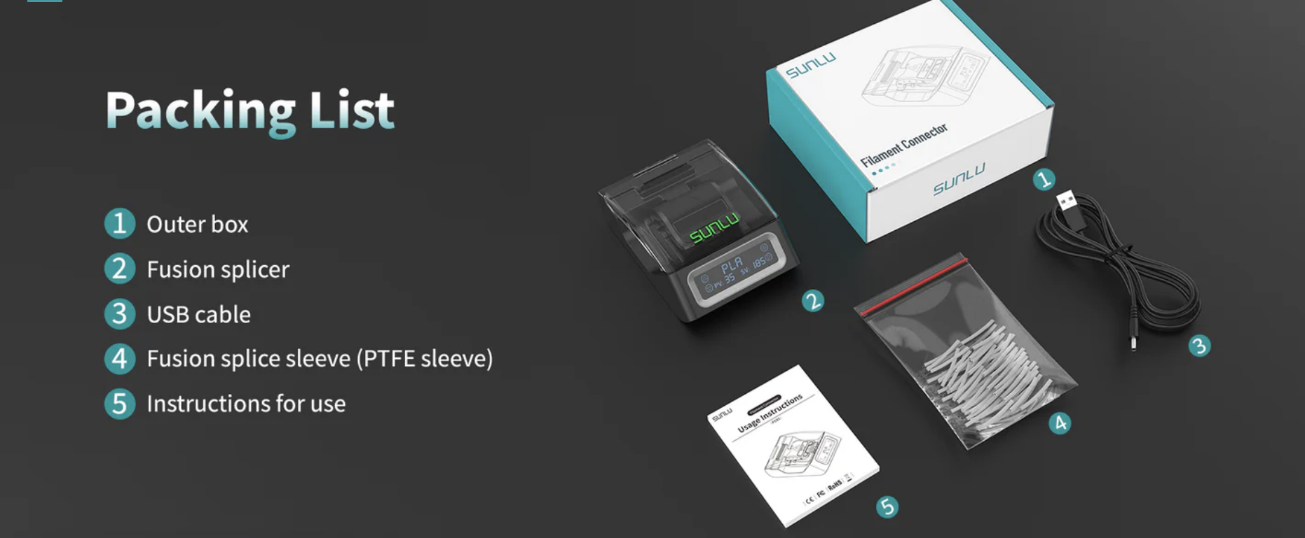 Sunlu_Filament_Conector_continut-pachet