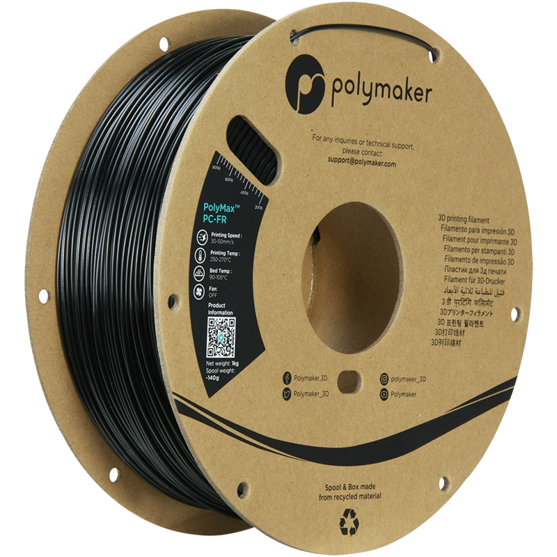 Filament Polymaker PolyMax Tough PC-FR Black 1kg