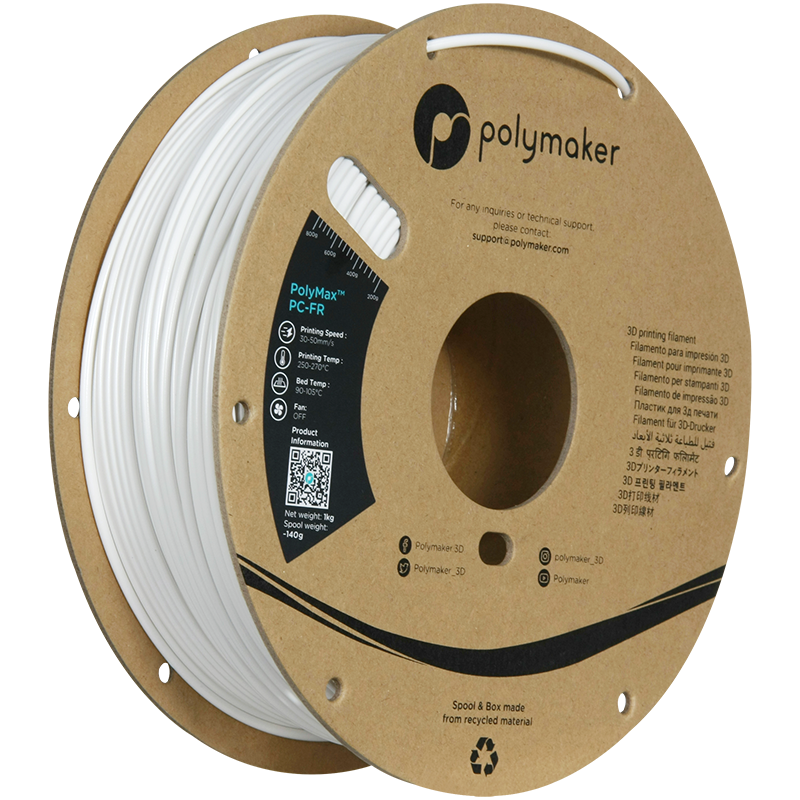 Filament Polymaker PolyMax Tough PC-FR White 1kg