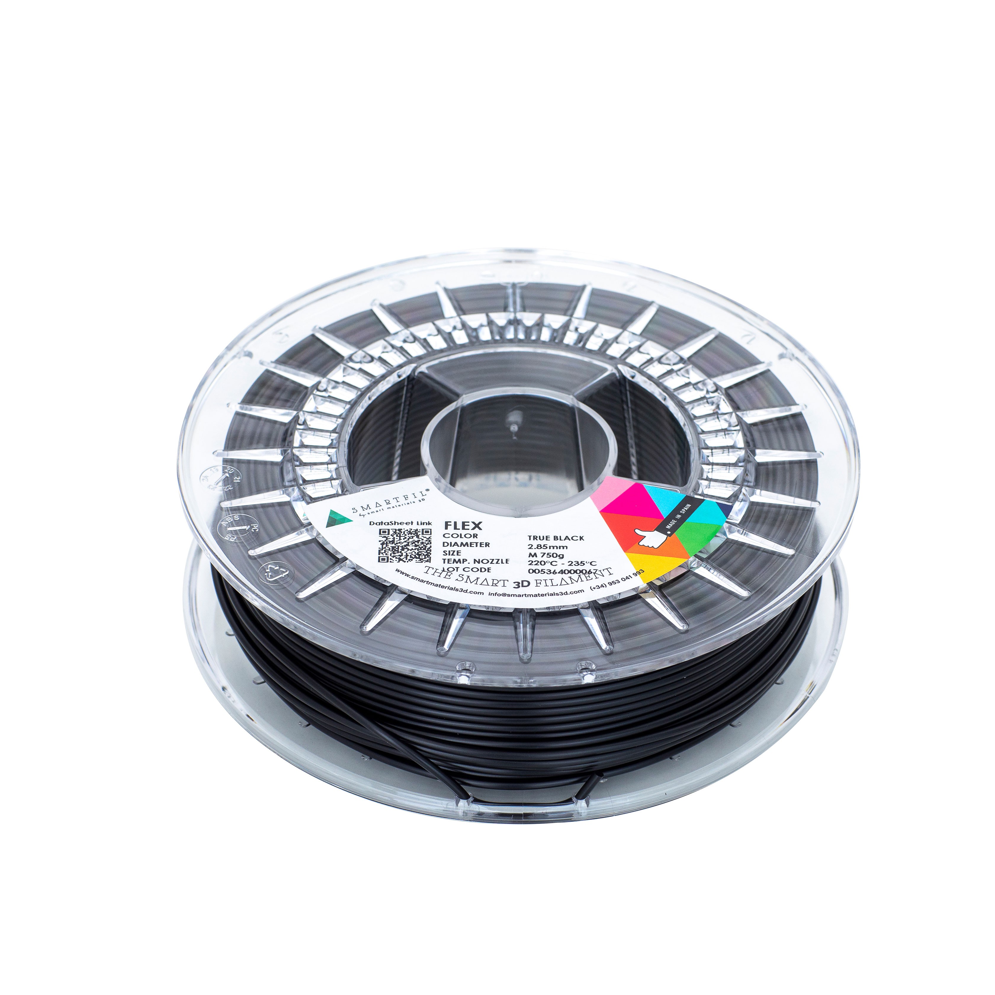 Filament SmartFil Flex - TPU 93A - Black (negru) 750g