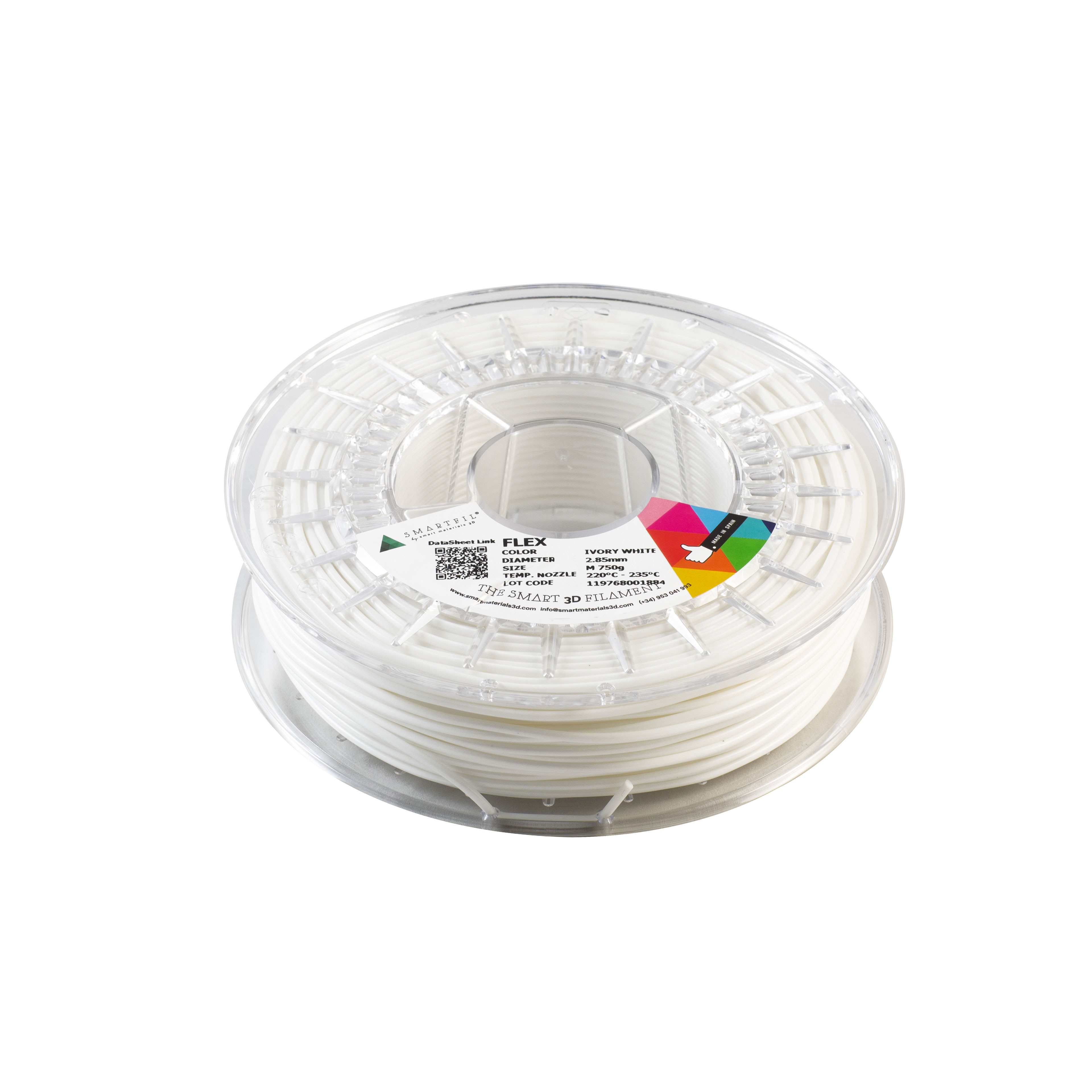 Filament SmartFil Flex - TPU 93A - Ivory White (alb) 750g