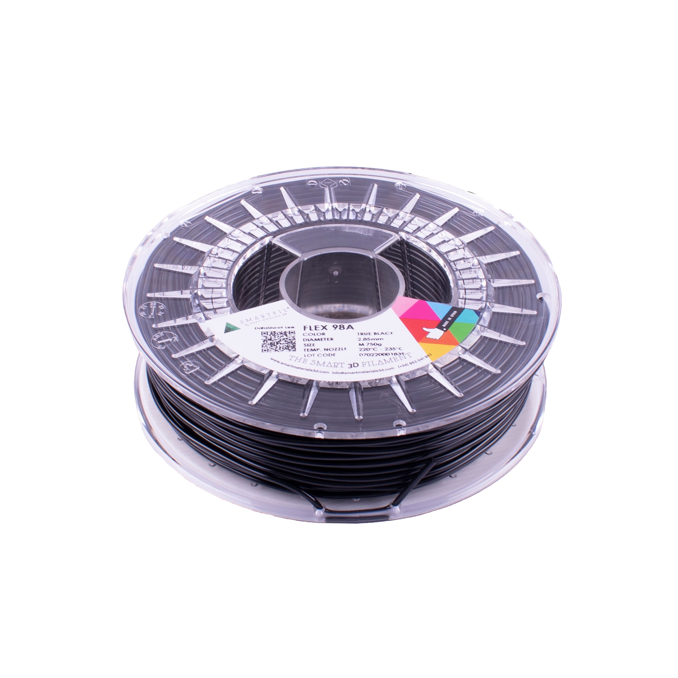 Filament SmartFil Flex - TPU 98A - True Black (negru) 750g