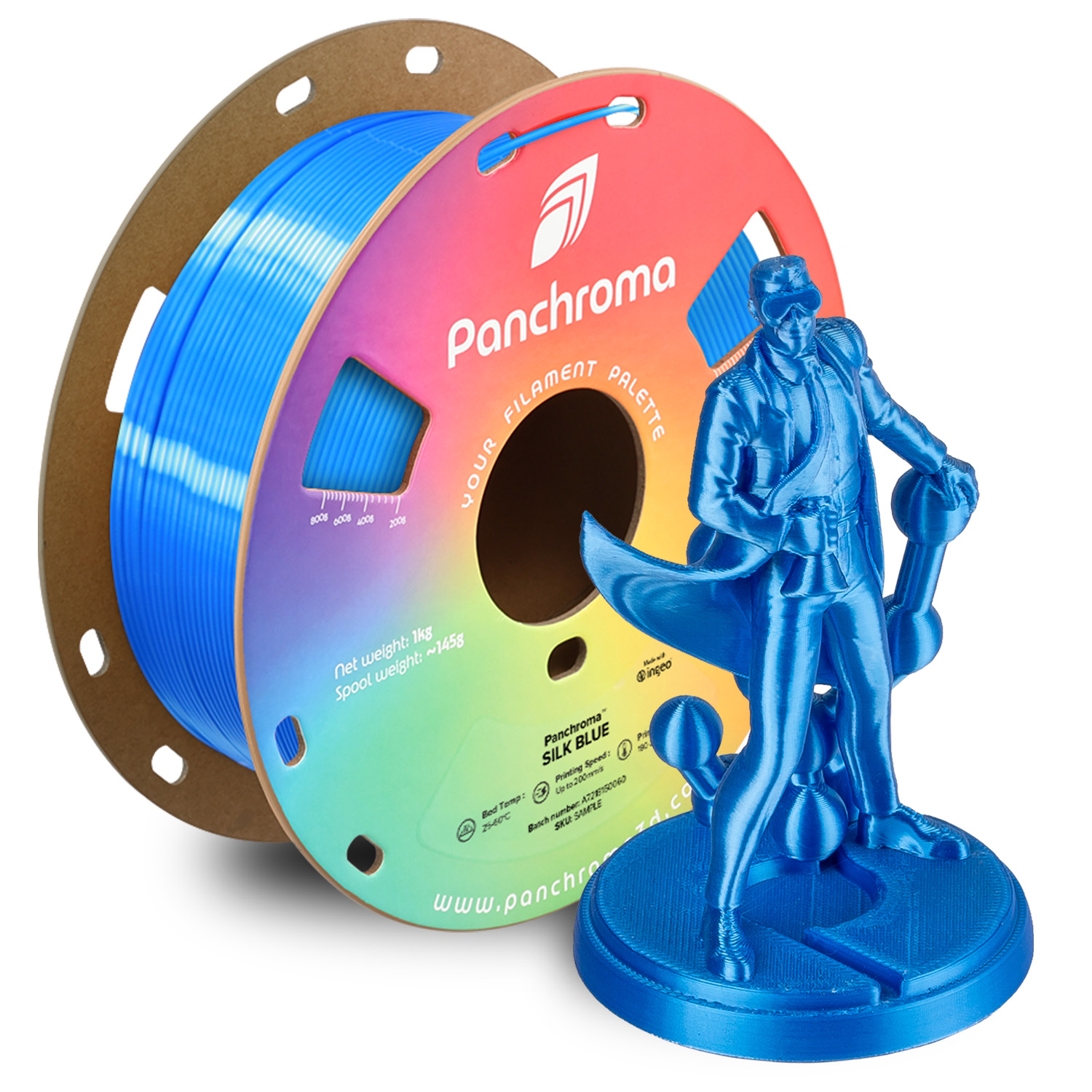 Filament 1.75 mm Polymaker Panchroma PLA Silk Blue (albastru)1kg