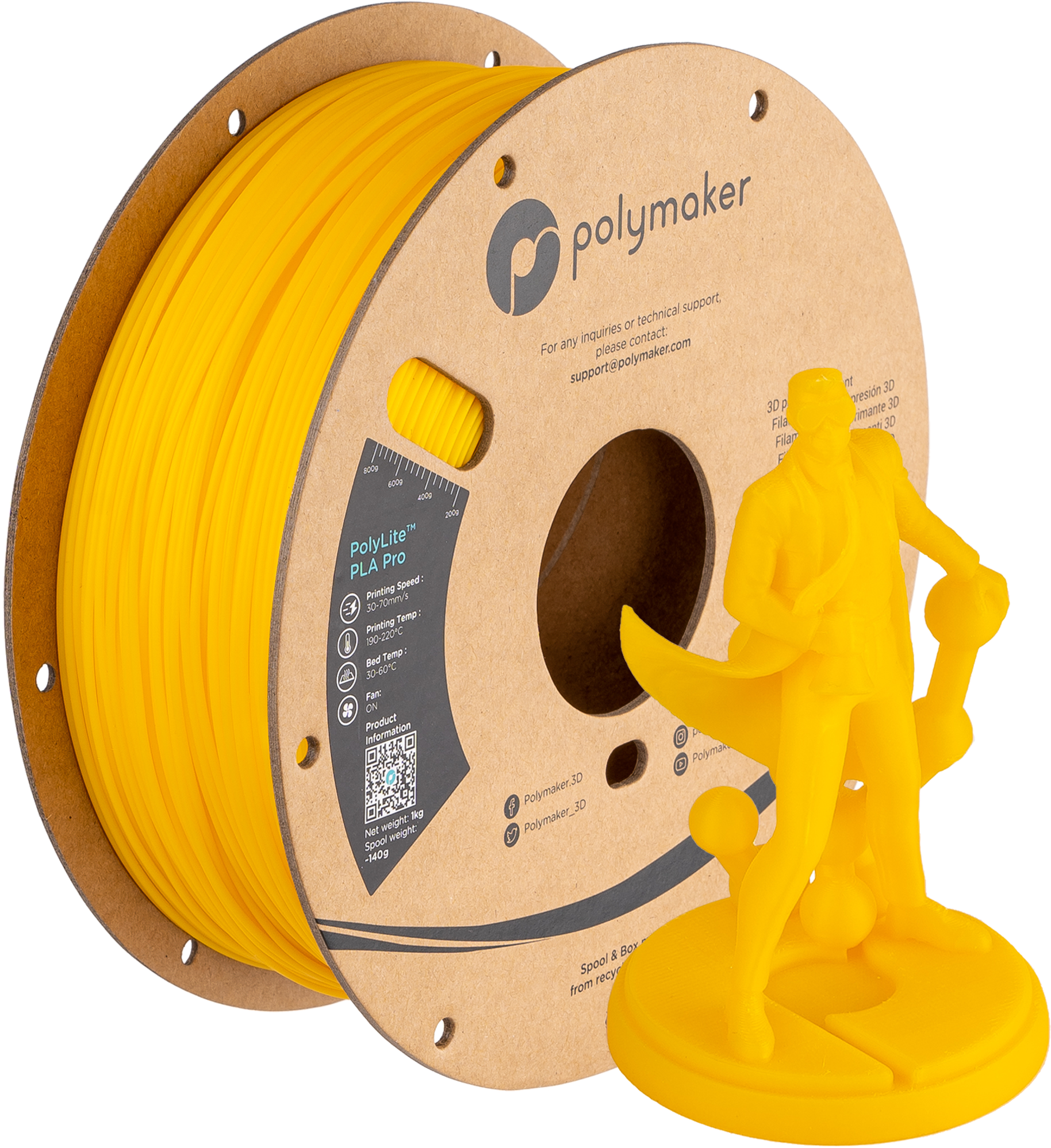 Filament Polymaker PolyLite PLA PRO Yellow (galben)1kg