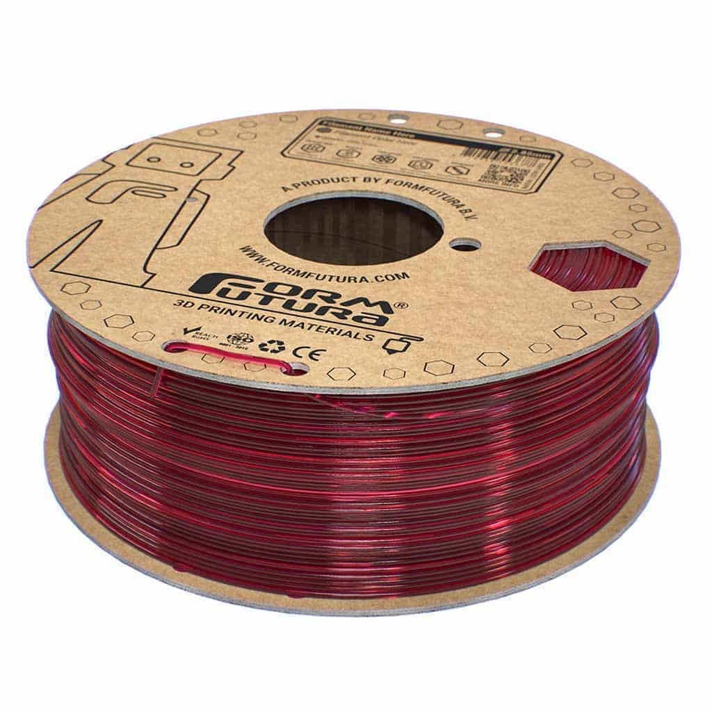 Filament 1.75mm FormFutura EasyFil ePETG Transparent Red (rosu transparent) 1kg