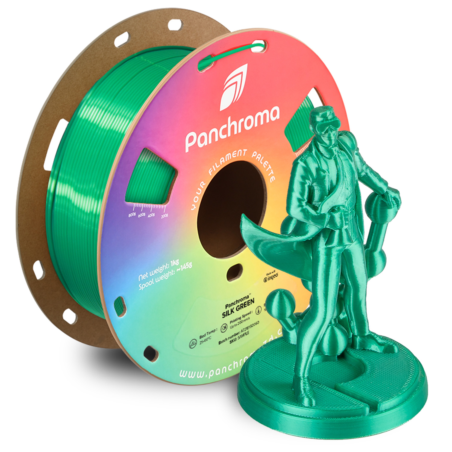 Filament 1.75 mm Polymaker Panchroma PLA Silk Green (verde)1kg