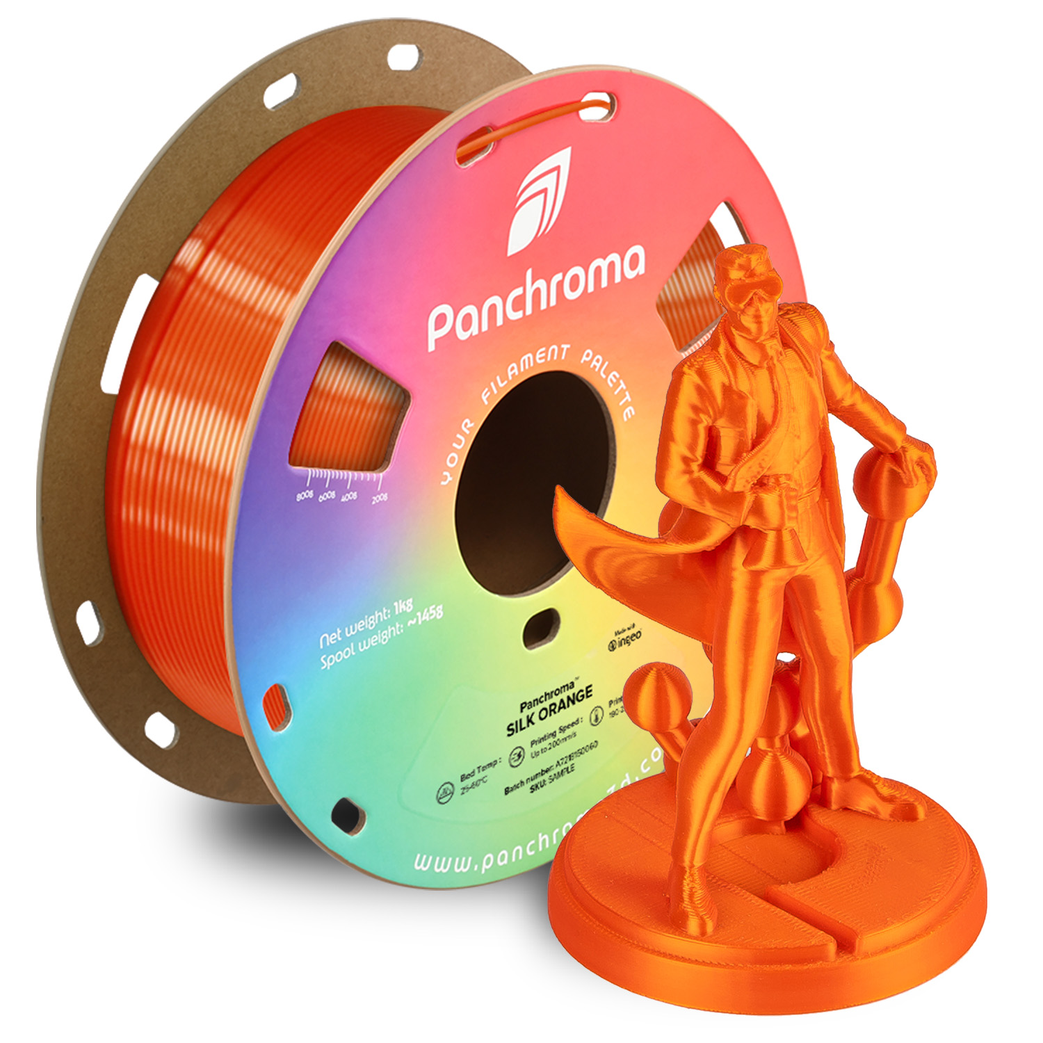 Filament 1.75 mm Polymaker Panchroma PLA Silk Orange (portocaliu)1kg