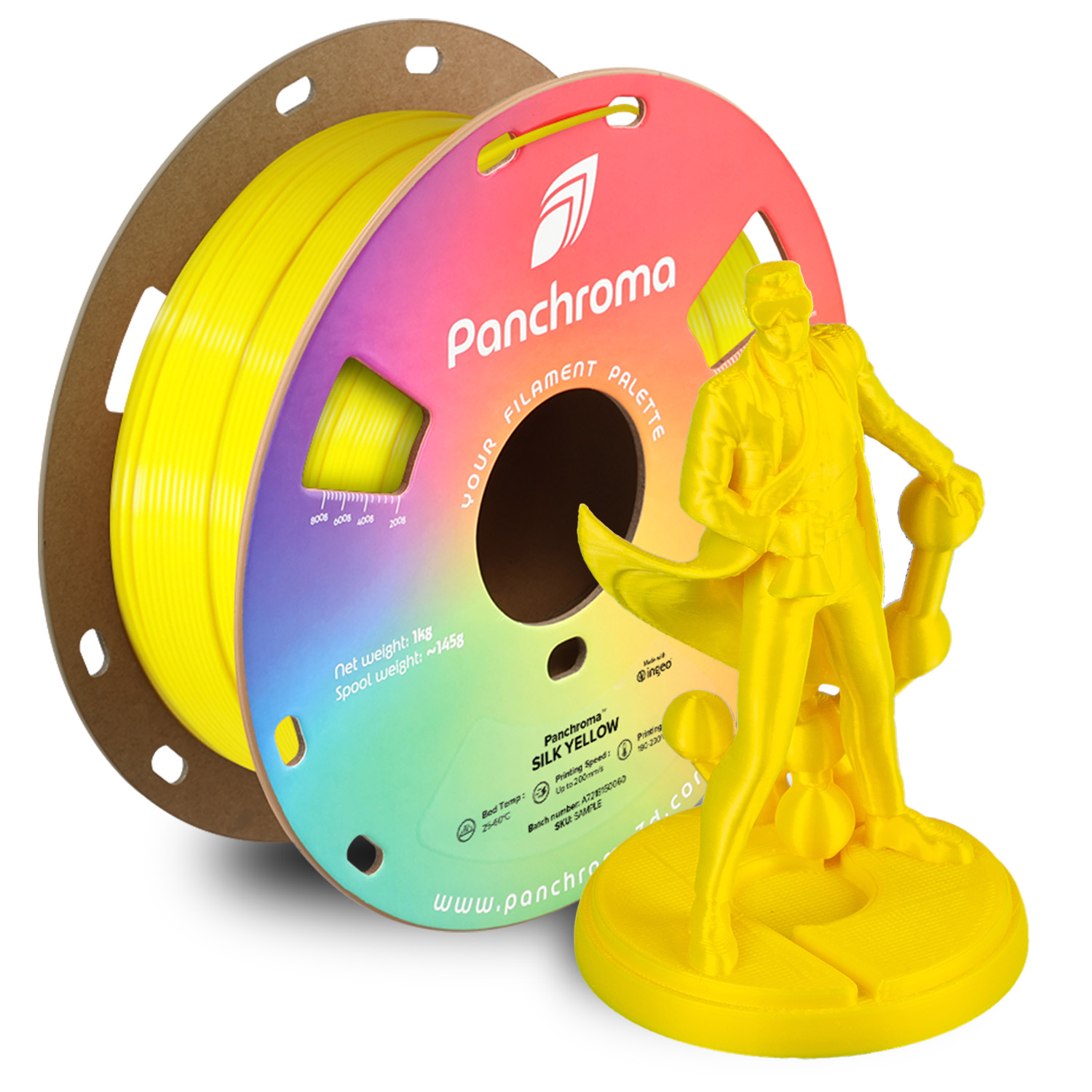 Filament 1.75 mm Polymaker Panchroma PLA Silk Yellow (galben)1kg