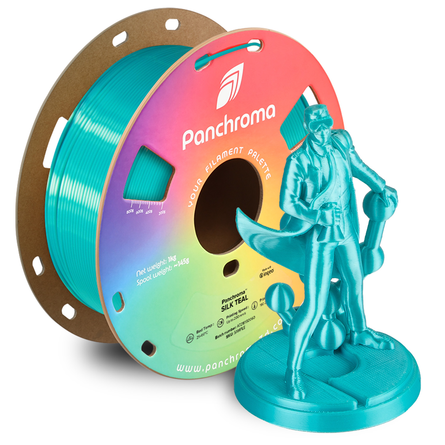 Filament 1.75 mm Polymaker Panchroma PLA Silk Teal (turcoaz)1kg