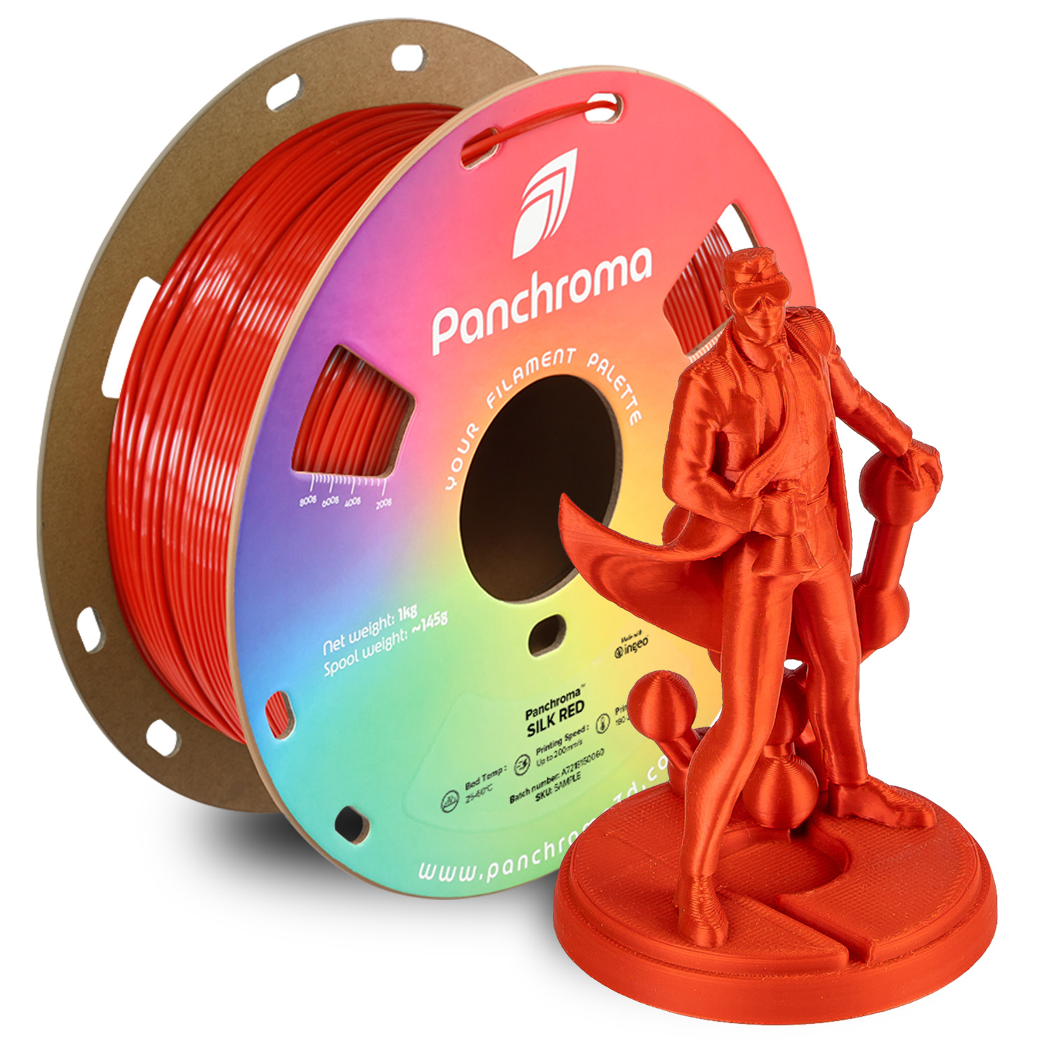 Filament 1.75 mm Polymaker Panchroma PLA Silk Red (rosu)1kg