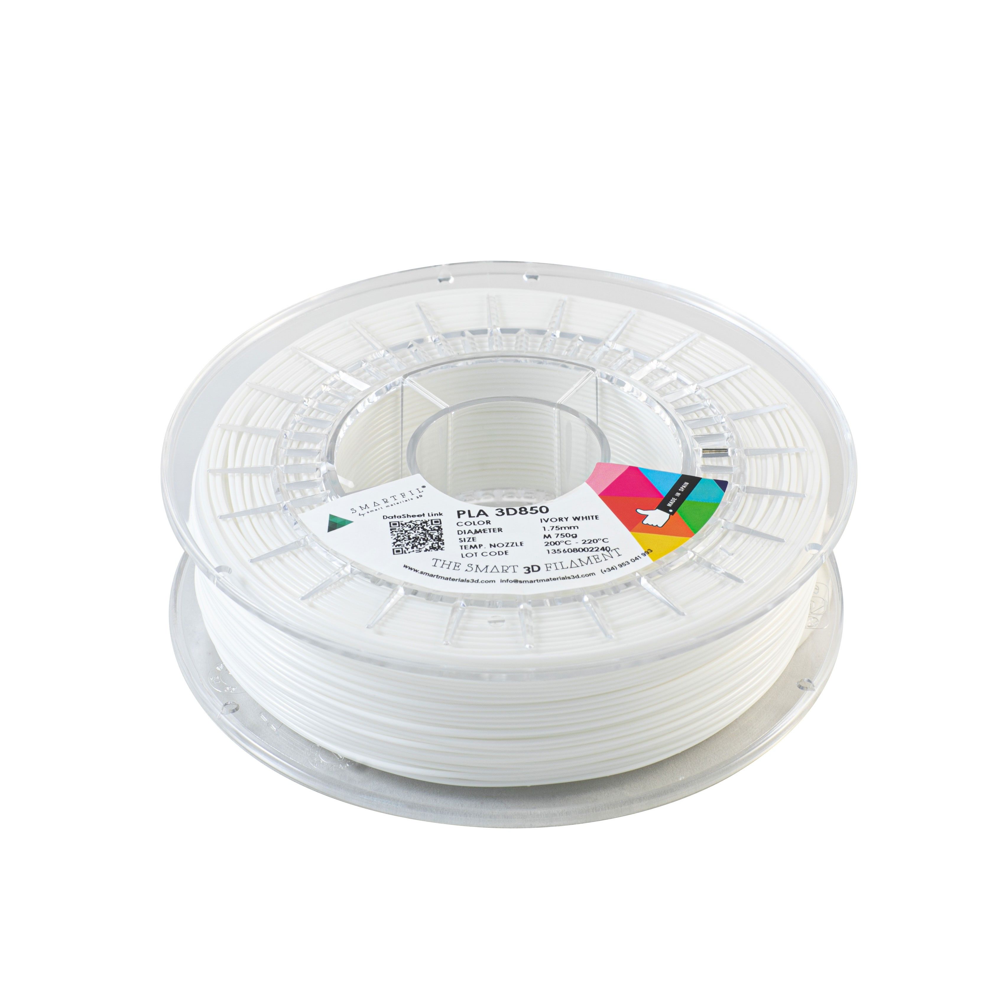 Filament SmartFil PLA 3D850 Ivory White (alb) 750g