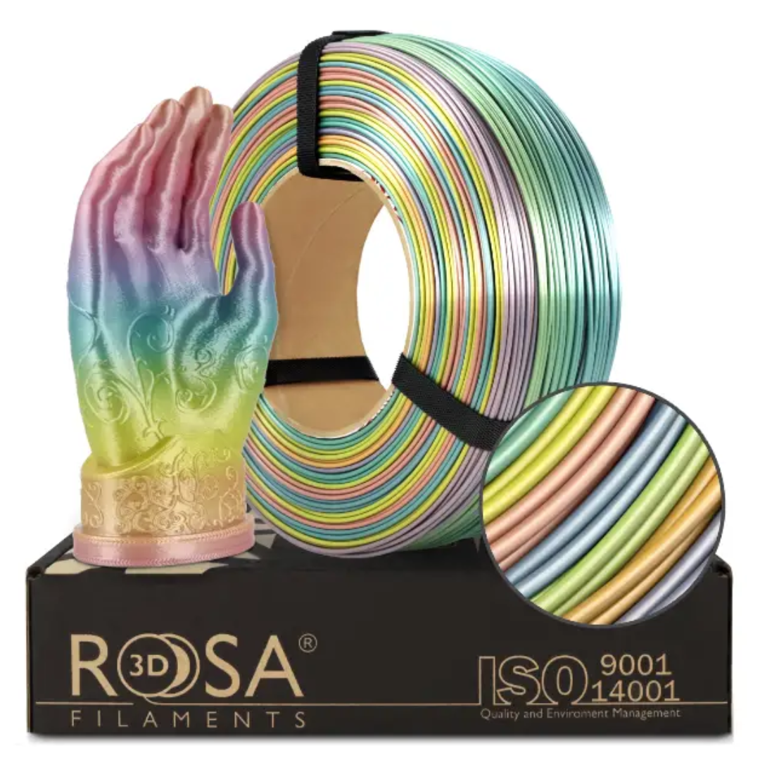 Filament 1.75 mm Rosa 3D ReFill PLA - Rainbow Silk 1kg
