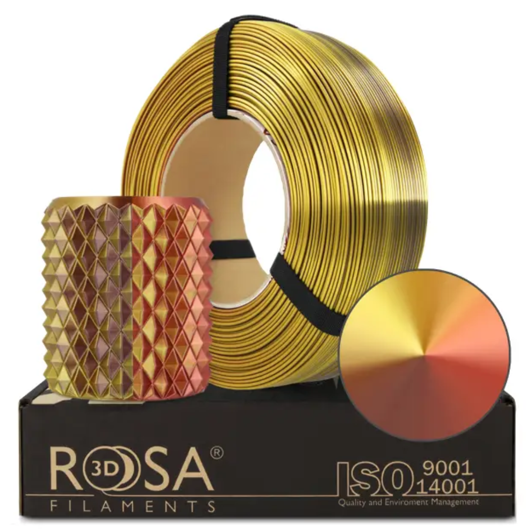 Filament 1.75 mm Rosa 3D ReFill PLA Magic Silk Treasure (auriu - cupru - bronz) 1kg